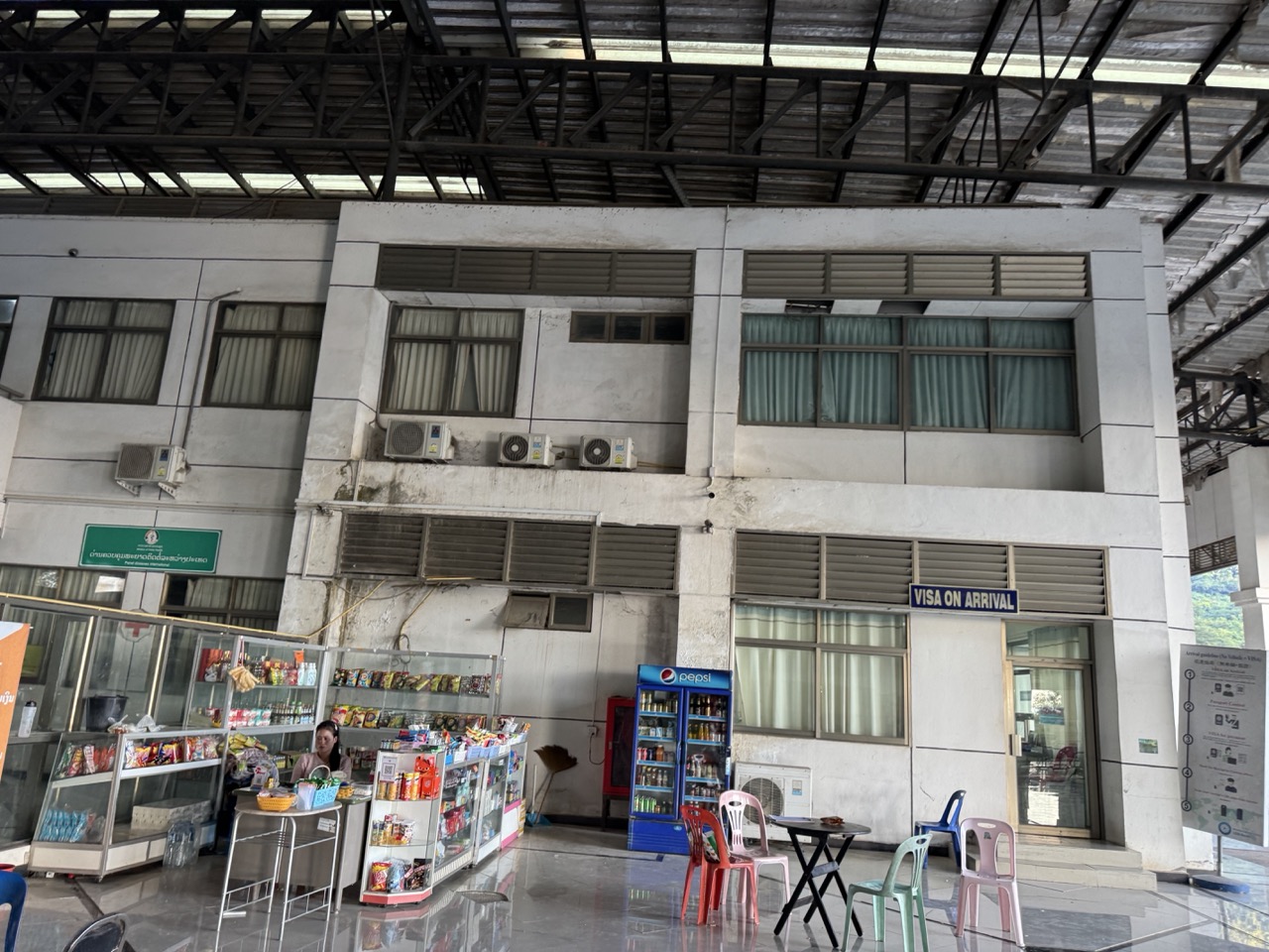 Visa on Arrival counter at the Chiang Khong / Friendship Bridge 4 border crossing into Laos